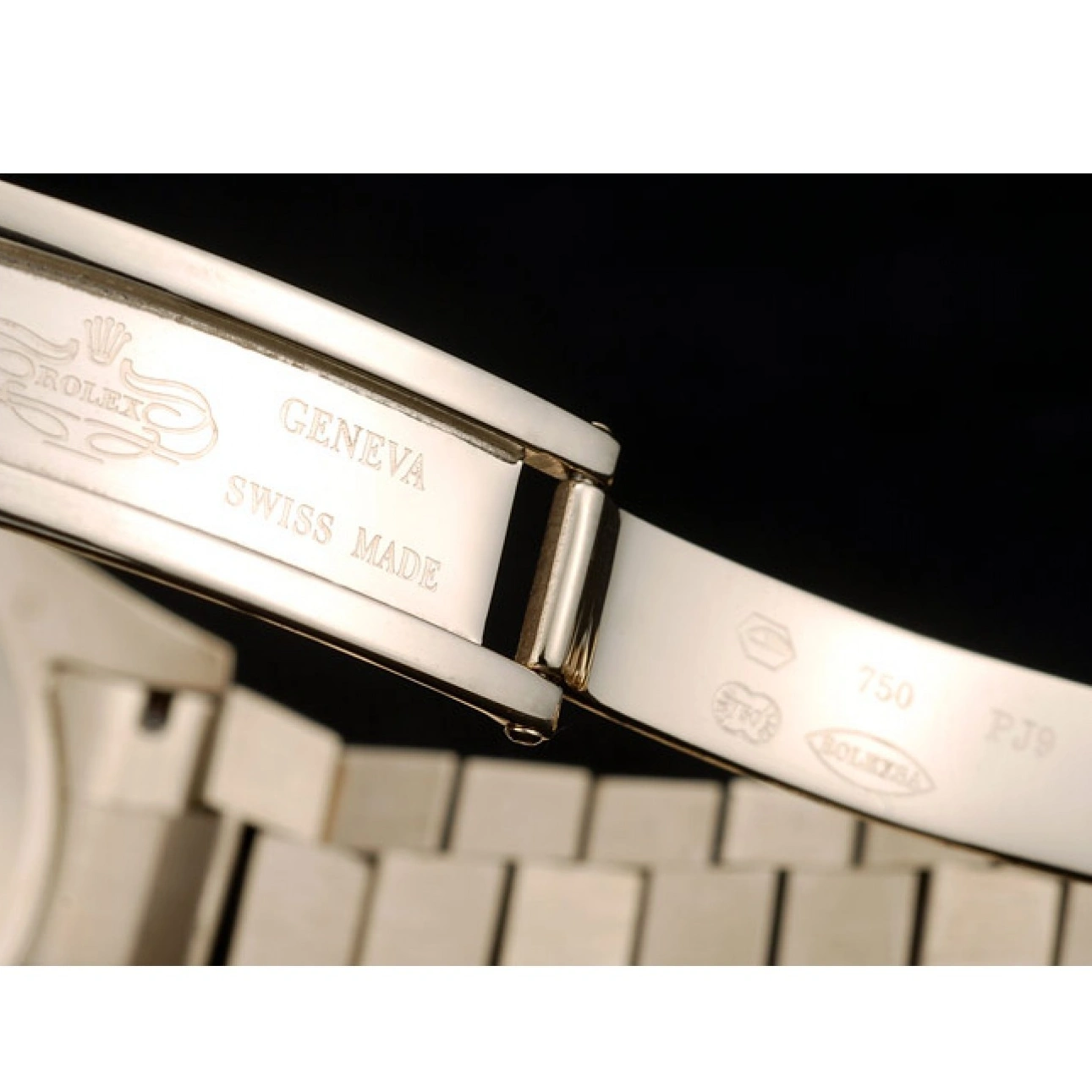 Aaa fake watches Dial 41980 Stainless Patterned Rolex Steel Strap DayDate Gold Black 1028